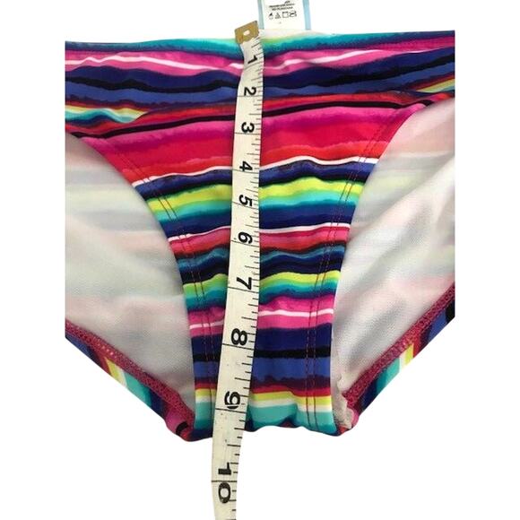 OCEAN AVENUE, Striped Hip Tie Bikini Bottoms, Multi-Color, Size Large, $40, NWT - Picture 3 of 4